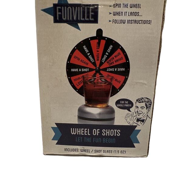 Funville Wheel‎ of Shots Drinking Game Party Fun Spin The Wheel Shot Glass - Picture 4 of 9